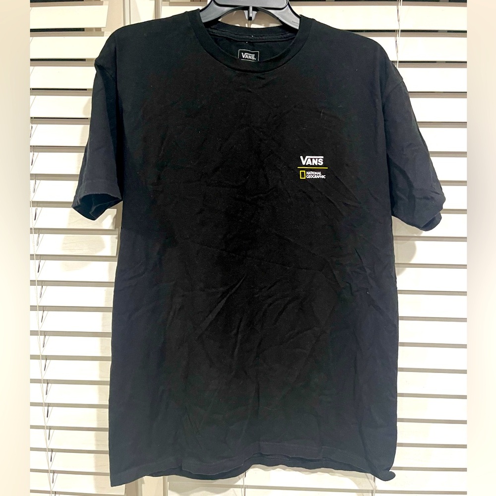 Vans men’s medium National Geographic cotton t-shirt black and yellow nwot